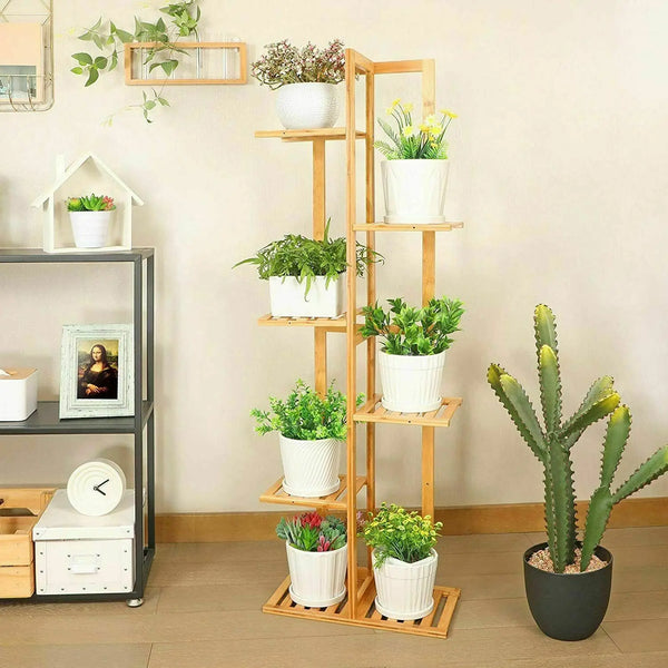 Bamboo Tiered Plant Display Stand