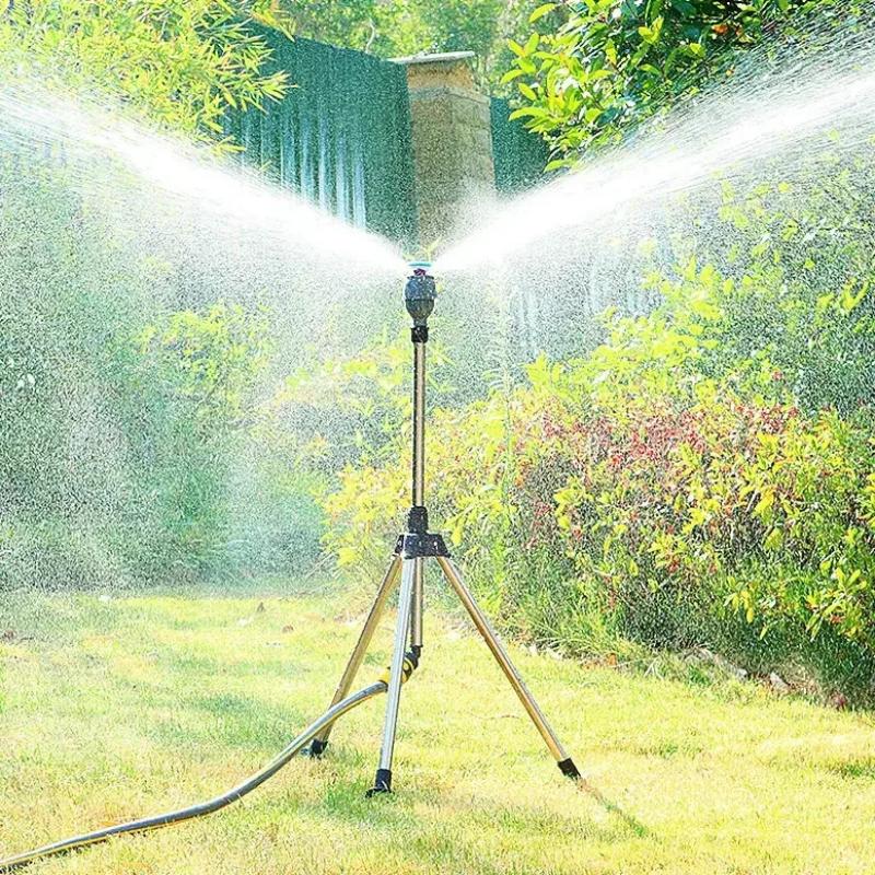 360-Degree Rotating Tripod Lawn Sprinkler – NextGenGardening™