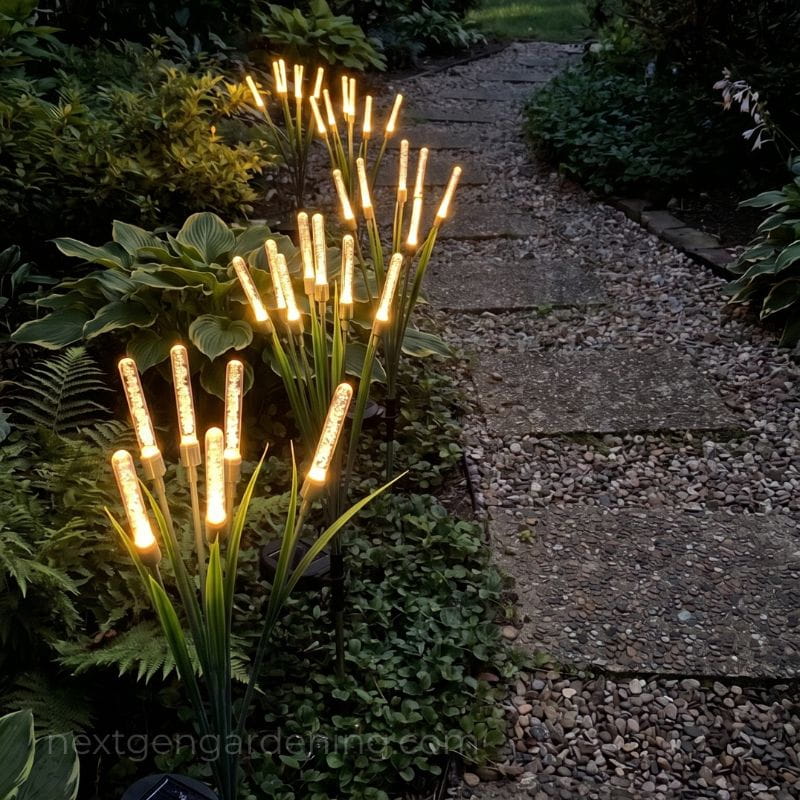 Swaying Solar Cattail Reed Lights