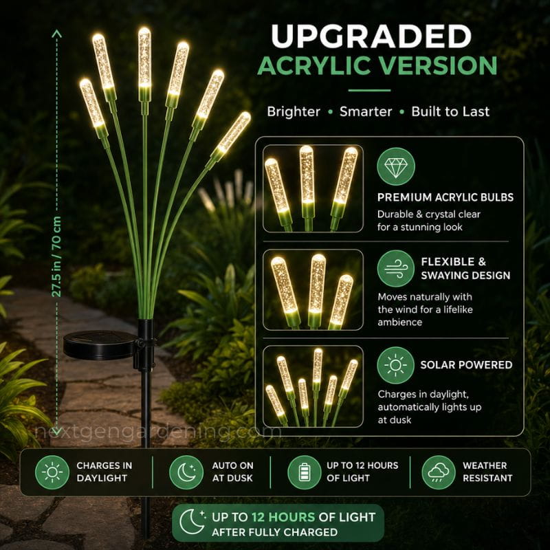 Swaying Solar Cattail Reed Lights