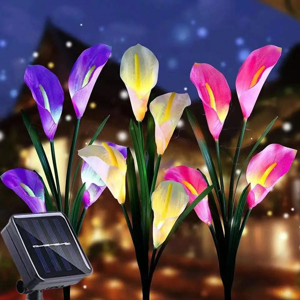 solar powered lily flower lights Decorative Garden Solar Lily Lights – NextGenGardening
