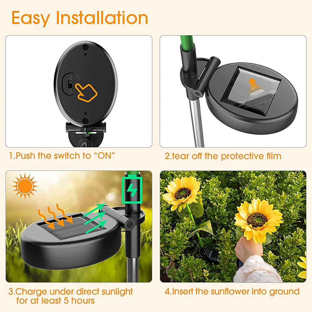 SolarSunflower® | Beautiful Solar-Powered Sunflower Lights