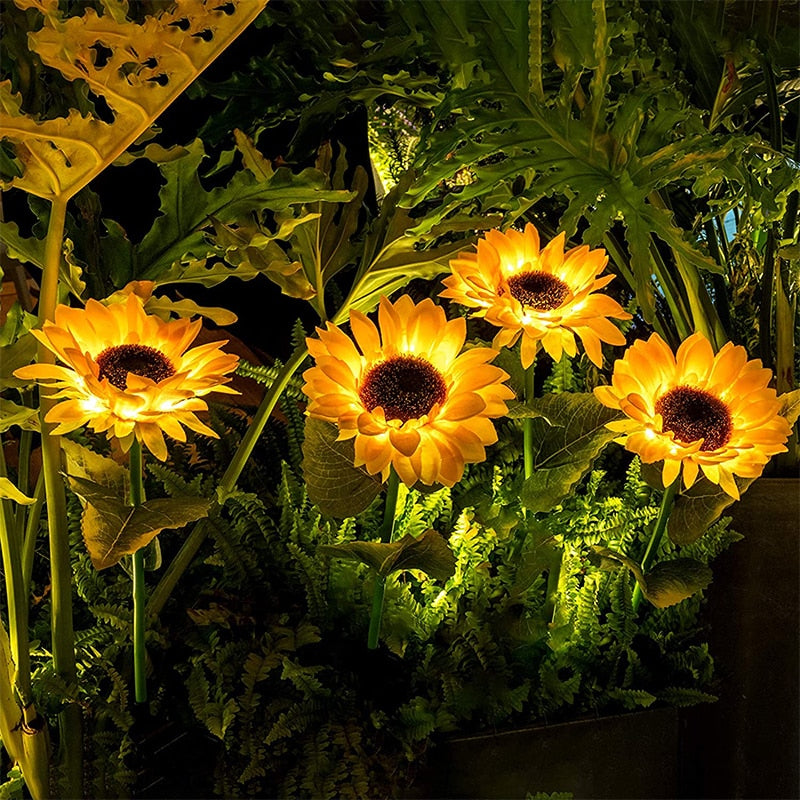Solar Sunflowe SolarSunflower® | Solar-Powered Sunflower Lights – NextGenGardening
